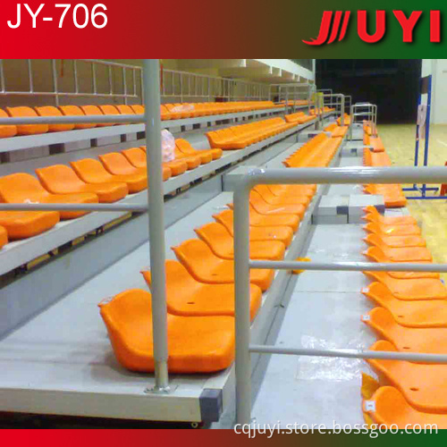 JY-706 telescopic tribune folding stand steel frame plastic seat bleacher telescopic tribune